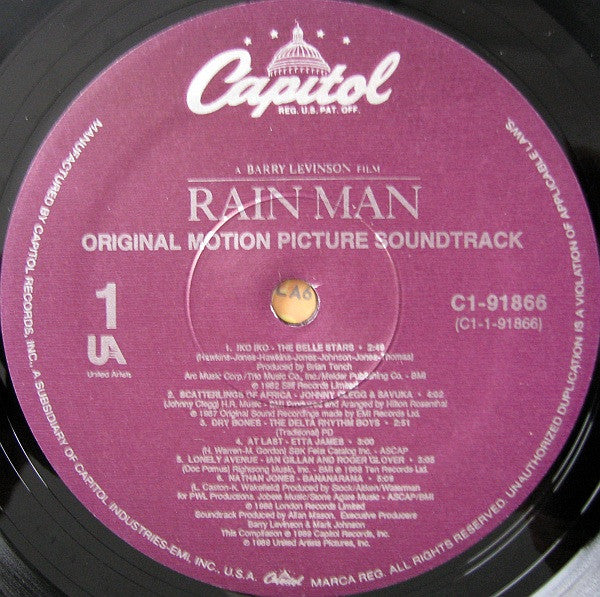 Various : Rain Man (Original Motion Picture Soundtrack) (LP, Comp)