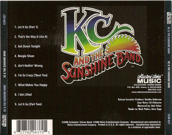 K.C. & The Sunshine Band* : KC And The Sunshine Band (CD, Album, RM)
