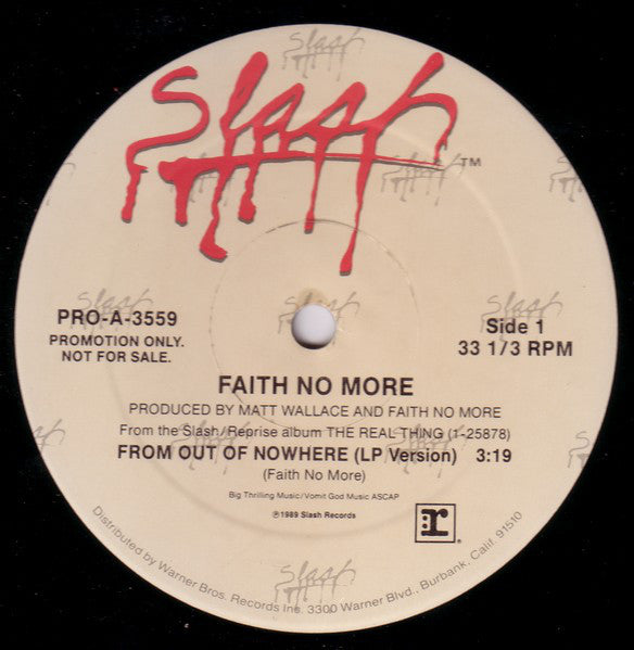 Faith No More : From Out Of Nowhere (12", Single, Promo)