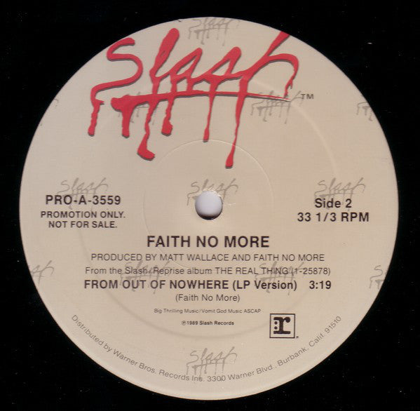 Faith No More : From Out Of Nowhere (12", Single, Promo)