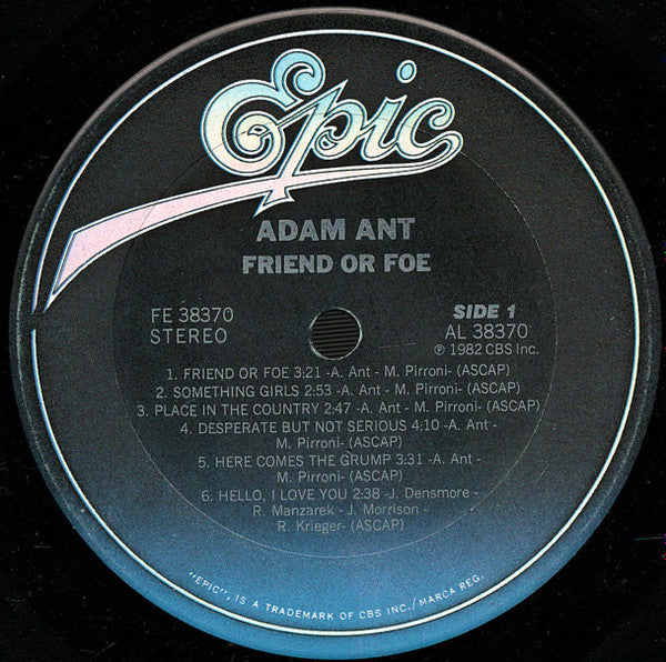 Adam Ant : Friend Or Foe (LP, Album, Ter)