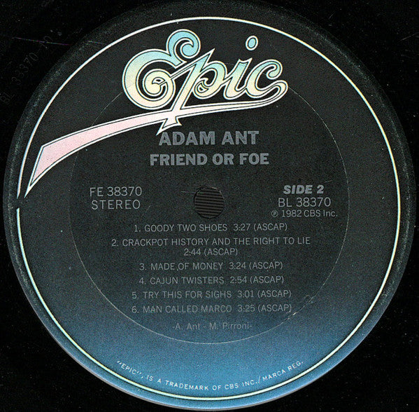 Adam Ant : Friend Or Foe (LP, Album, Ter)