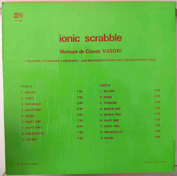 Claude Vasori : Ionic Scrabble (LP, Mono)