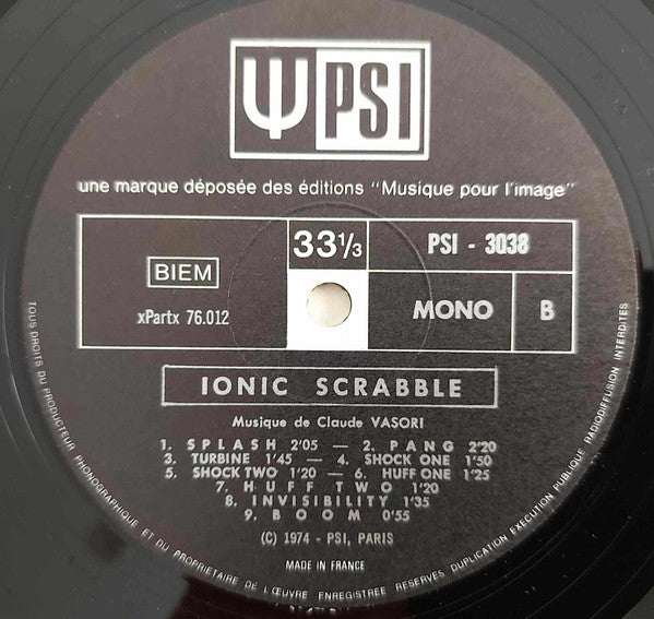 Claude Vasori : Ionic Scrabble (LP, Mono)