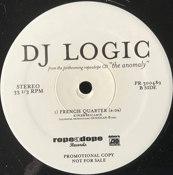 DJ Logic : The Anomaly (12", Promo)