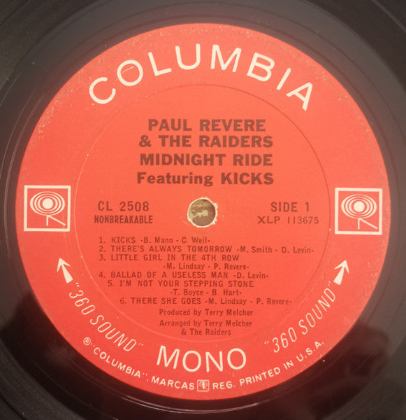 Paul Revere & The Raiders : Midnight Ride (LP, Album, Mono, Pit)