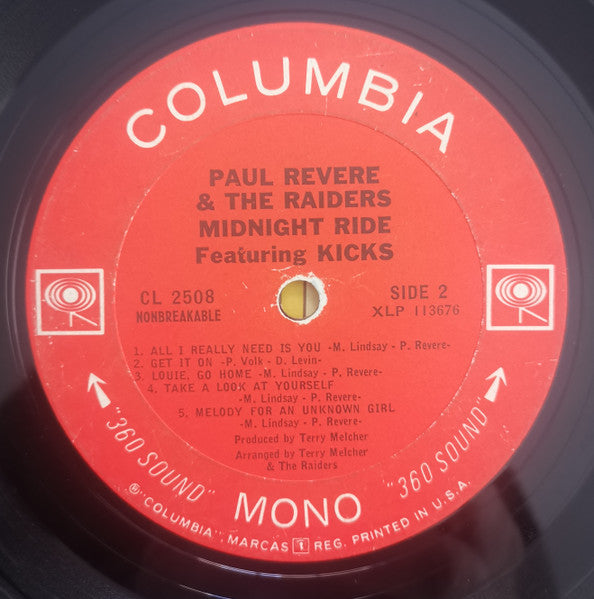 Paul Revere & The Raiders : Midnight Ride (LP, Album, Mono, Pit)