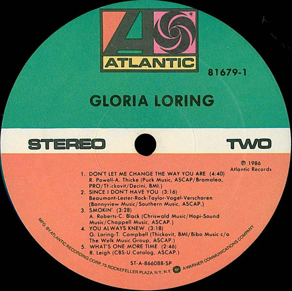Gloria Loring : Gloria Loring (LP, Album, Spe)