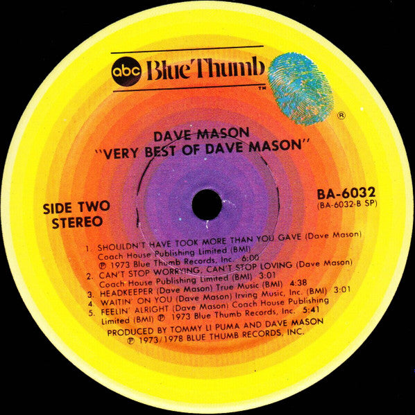 Dave Mason : Very Best Of Dave Mason (LP, Comp, Spe)