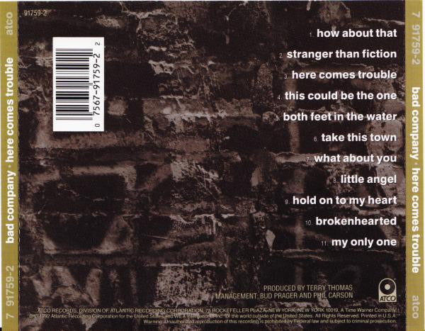 Bad Company (3) : Here Comes Trouble (CD, Album, Ins)