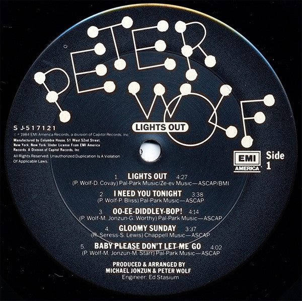 Peter Wolf : Lights Out (LP, Album, Club, Car)