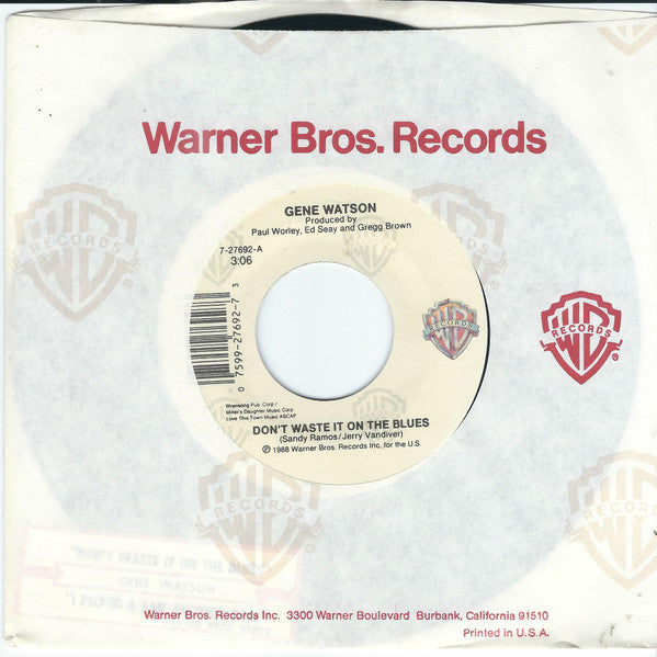 Gene Watson : Don't Waste It On The Blues (7", Single, Spe)