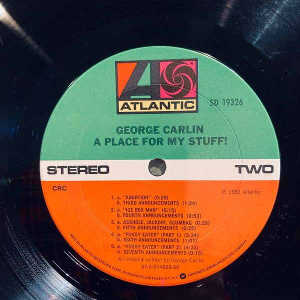 George Carlin : A Place For My Stuff (LP, Album, Club, SP )