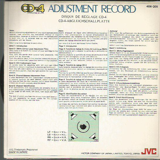 CD-4 : CD-4 Adjustment Record (7", Quad)