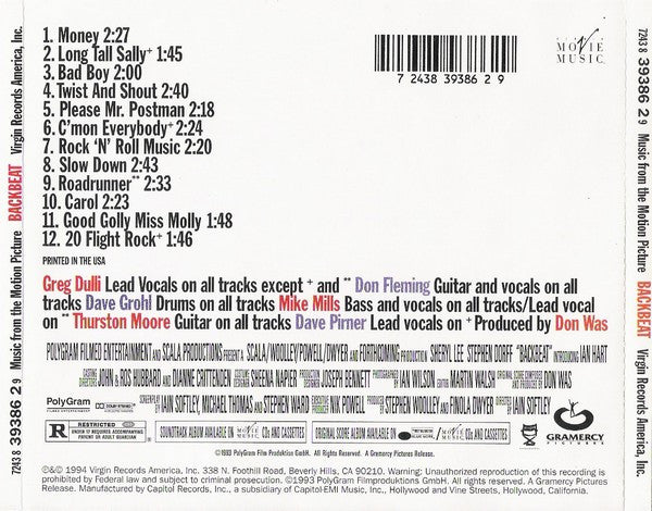 The Backbeat Band : Backbeat (Music From The Motion Picture) (CD, Album, EMI)