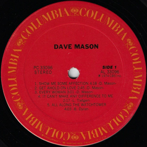 Dave Mason : Dave Mason (LP, SXT)