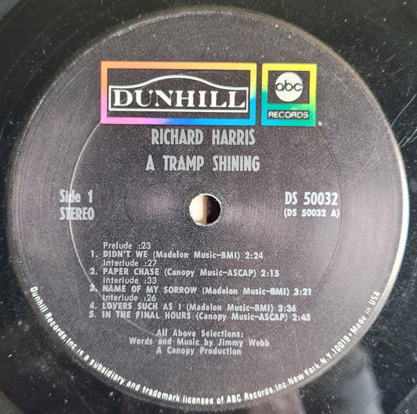 Richard Harris : A Tramp Shining (LP, Album, Uni)