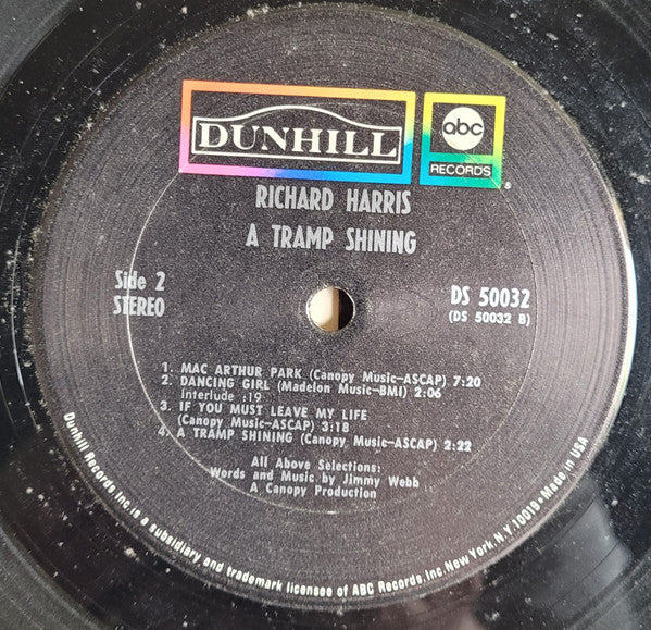Richard Harris : A Tramp Shining (LP, Album, Uni)