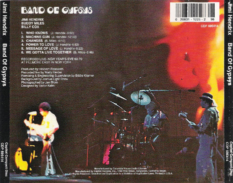 Hendrix* : Band Of Gypsys (CD, Album, Club, RE)