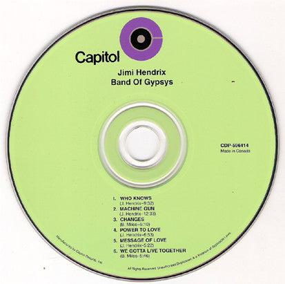 Hendrix* : Band Of Gypsys (CD, Album, Club, RE)
