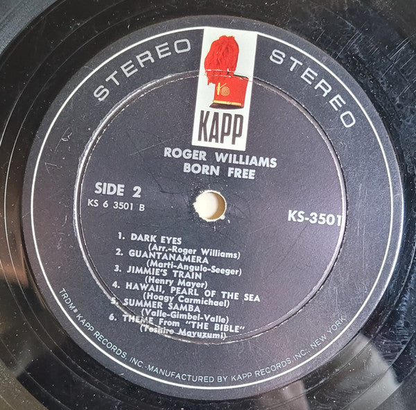 Roger Williams (2) : Born Free (LP, Album)