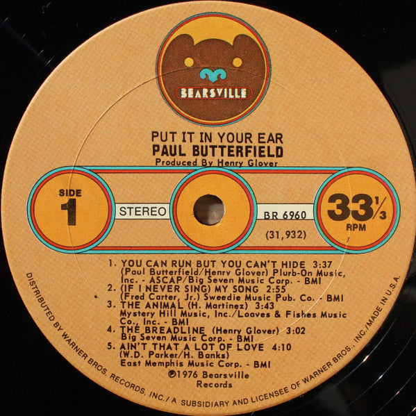 Paul Butterfield : Put It In Your Ear (LP, Album, San)