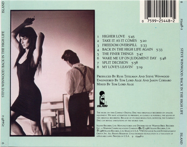 Steve Winwood : Back In The High Life (CD, Album)