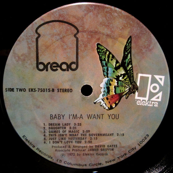 Bread : Baby I'm-A Want You (LP, Album, Pit)