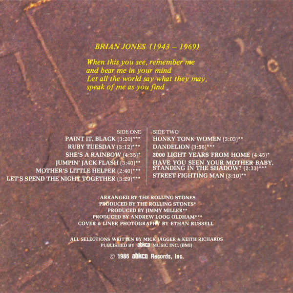 The Rolling Stones : Through The Past, Darkly (Big Hits Vol. 2) (CD, Comp, RE, RM)