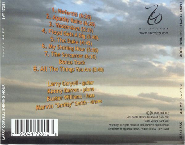Larry Coryell : Shining Hour (CD, Album, RE)