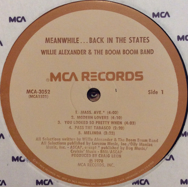 Willie Alexander & The Boom Boom Band : Meanwhile...Back In The States (LP, Album)