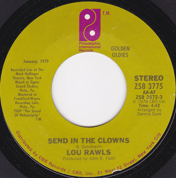 Lou Rawls : Lady Love / Send In The Clowns (7", RE, Styrene)