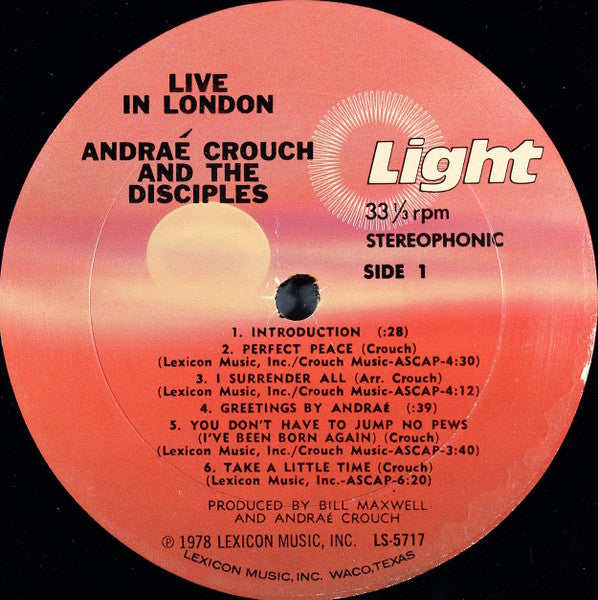 Andraé Crouch & The Disciples : Live In London (2xLP, Gat)
