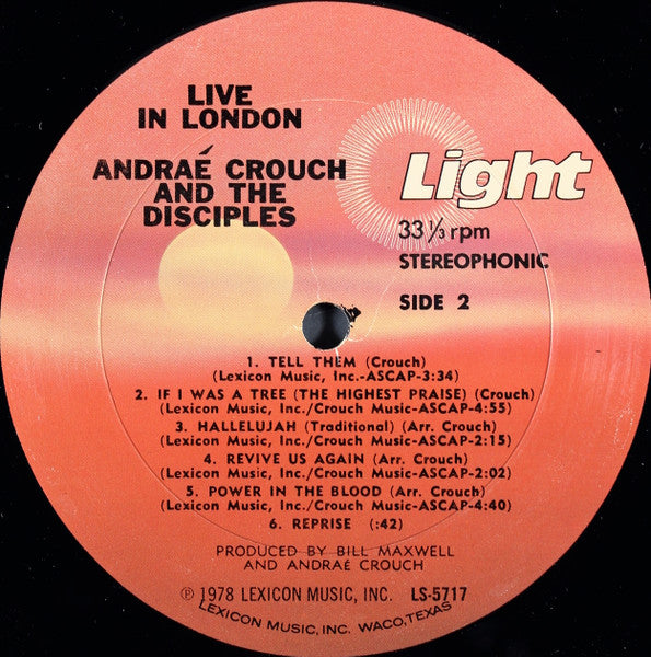 Andraé Crouch & The Disciples : Live In London (2xLP, Gat)