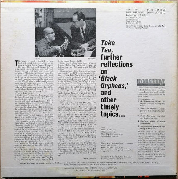 Paul Desmond : Take Ten (LP, Album, Ind)