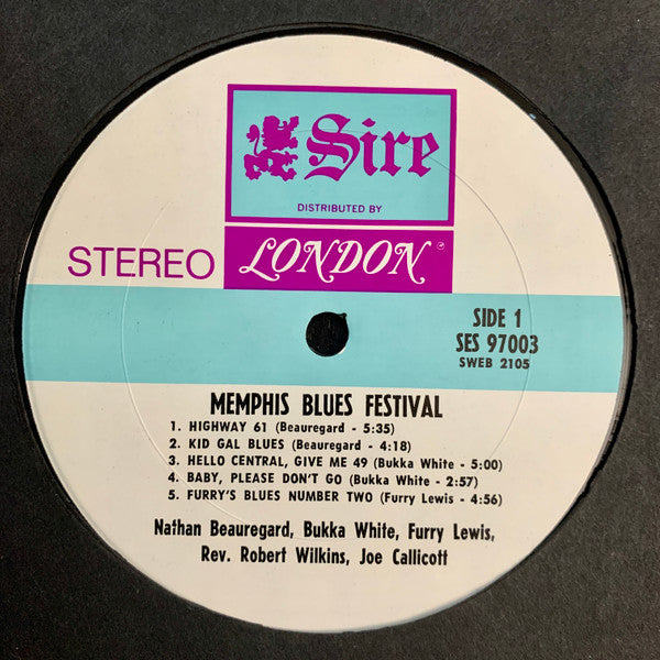 Bukka White / Nathan Beauregard / Joe Callicott / Furry Lewis / Rev. Robert Wilkins* : The 1968 Memphis Country Blues Festival (LP, Album, Pit)