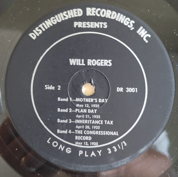 Will Rogers (2) : Will Rogers (LP, Mono)
