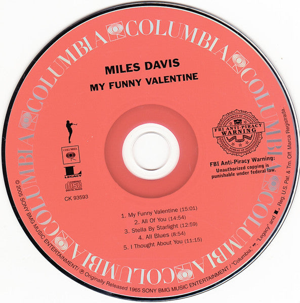 Miles Davis : My Funny Valentine - Miles Davis In Concert (CD, Album, RE, RM)