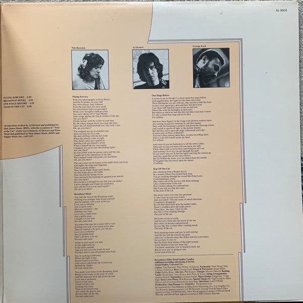 Al Stewart : Year Of The Cat (LP, Album, Club, RE, San)