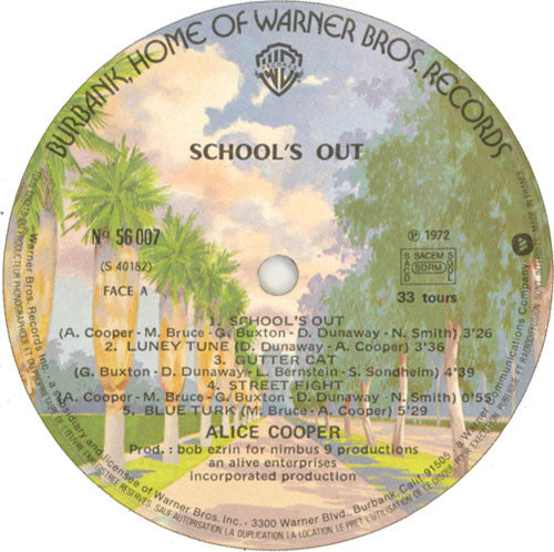 Alice Cooper : School's Out (LP, Album, RE, Gat)