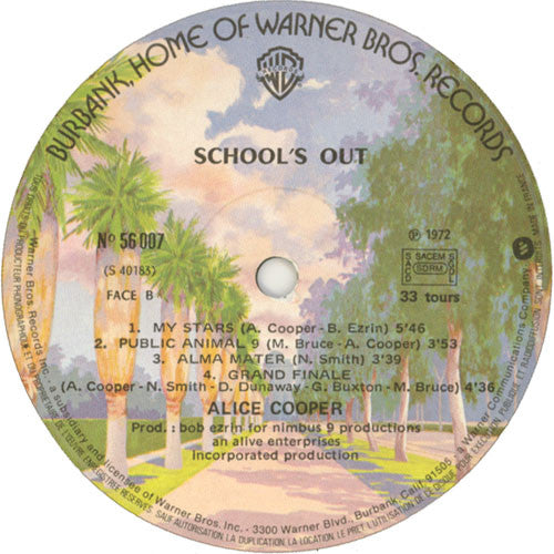 Alice Cooper : School's Out (LP, Album, RE, Gat)