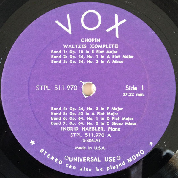 Chopin*, Ingrid Haebler : Waltzes (Complete) (LP, Album)