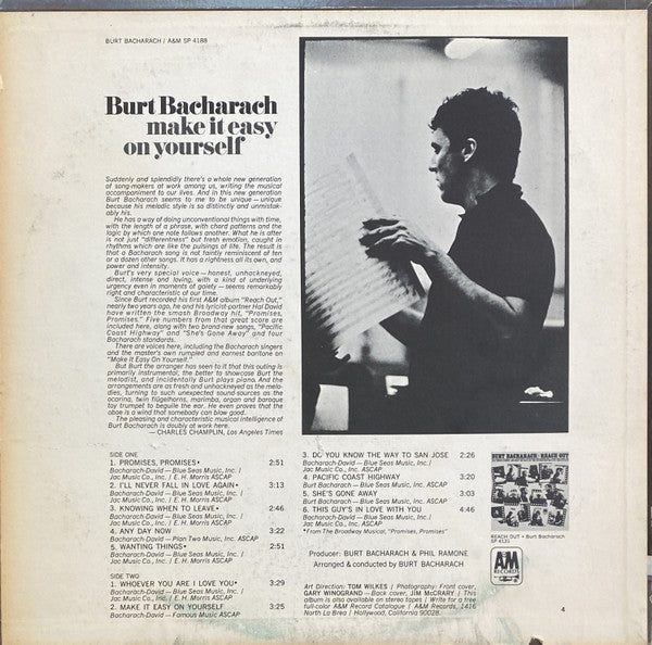 Burt Bacharach : Make It Easy On Yourself (LP, Album, Ter)