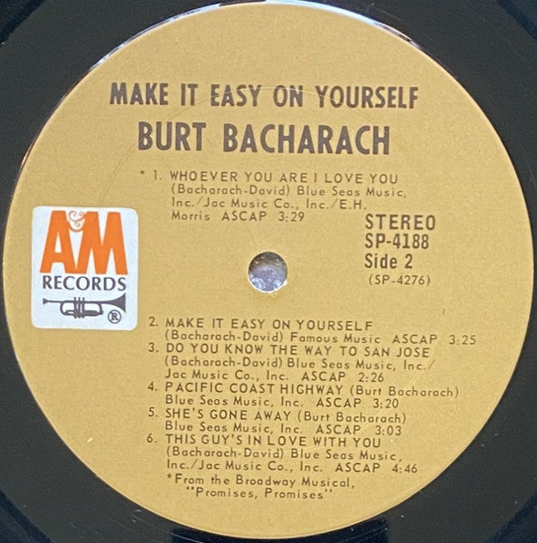 Burt Bacharach : Make It Easy On Yourself (LP, Album, Ter)