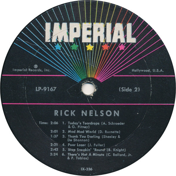 Rick Nelson* : Album Seven By Rick (LP, Album, Mono)