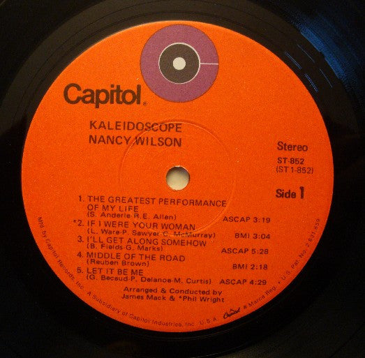 Nancy Wilson : Kaleidoscope (LP, Album, Red)