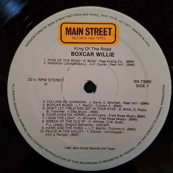 Boxcar Willie : King Of The Road 20 Great Tracks (LP, Comp)
