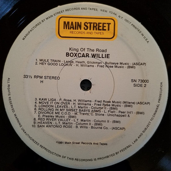 Boxcar Willie : King Of The Road 20 Great Tracks (LP, Comp)