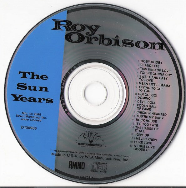 Roy Orbison : The Sun Years (CD, Comp, Club)