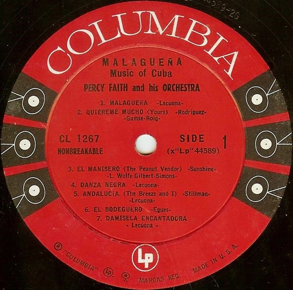 Percy Faith And His Orchestra* : Malaguena (Music Of Cuba) (LP, Album, Mono, Ter)